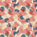 LUM Stripes And Stars Flags & Fireworks - 140004-035 Cream - Cotton Fabric