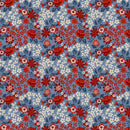 LUM Stripes And Stars Rose Floral - 140006-535 Blue Multi - Cotton Fabric