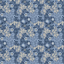 LUM Stripes And Stars Rose Floral - 140006-550 Blue Tonal - Cotton Fabric
