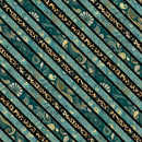 LUM Wild Garden Diagonal Stripe - 100009-970 Teal - Cotton Fabric