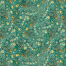 LUM Wild Garden Feathers - 100011-989 Teal - Cotton Fabric