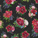 LUM Wild Garden Floral Bouquets - 100005-716 Black - Cotton Fabric