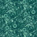 LUM Wild Garden Paisley - 100008-999 Teal - Cotton Fabric