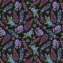 LUM Wild Garden Small Floral - 100006-745 Black - Cotton Fabric