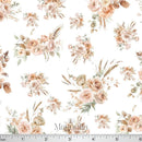 MAG Boho Bouquets Reign Rib Knit - MH1005 White - Dress & Apparel Fabric