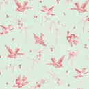 MAY Birdsong - 10651-GP Light Green/Pink - Cotton Fabric
