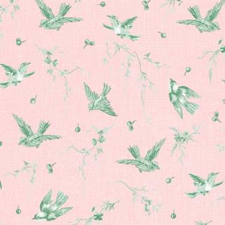 MAY Birdsong - 10651-PG Pink/Green - Cotton Fabric