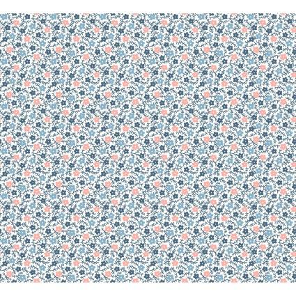 MAY Franny's Flowers 10505-B2 Blue - Cotton Fabric