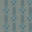 MAY Midnight Bloom - 11261-TQ Tan/Aqua - Cotton Fabric