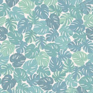 MAY Wild Side Leaves - 10703-GQ Green/Teal - Cotton Fabric