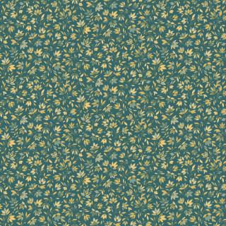 MAY Willoughby Tiny Leaves - 10525-Q Turquoise - Cotton Fabric