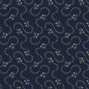 MB Anna B's Indigos Ribbons - R101883D-NAVY - Cotton Fabric