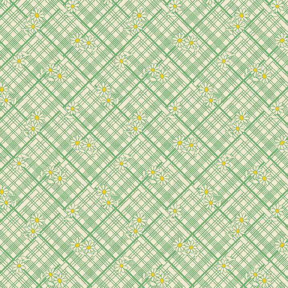 MB Aunt Grace Calicos - R350682-GREEN Lattice - Cotton Fabric
