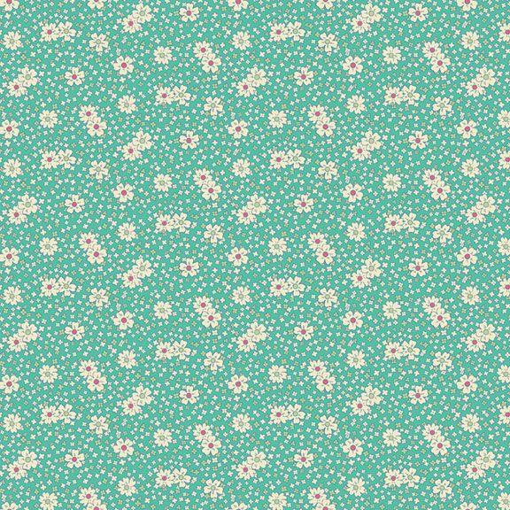 MB Aunt Grace Calicos - R350683-AQUA Blooms - Cotton Fabric