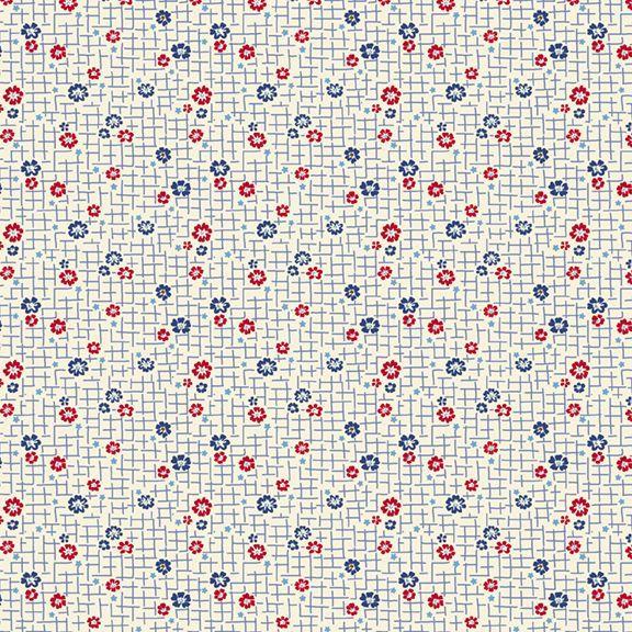 MB Aunt Grace Goes Scrappy Grid - R351531D-CREAM - Cotton Fabric