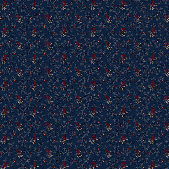 MB Betsy's Needlework Needle Garden - R171318D-NAVY - Cotton Fabric