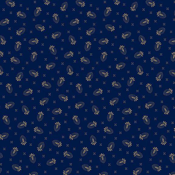 MB Betsy's Needlework Thistle Flower - R171309D-NAVY - Cotton Fabric