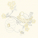 MB Birds and Bees 24" Panel - R190739P-YELLOW - Cotton Fabric