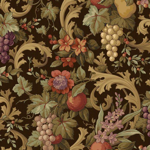 MB Bountiful Harvest Flourish - R650940D-BROWN - Cotton Fabric