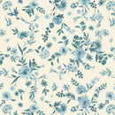 MB Buttercup & Blues Viney Floral - R022036D-SKY - Cotton Fabric