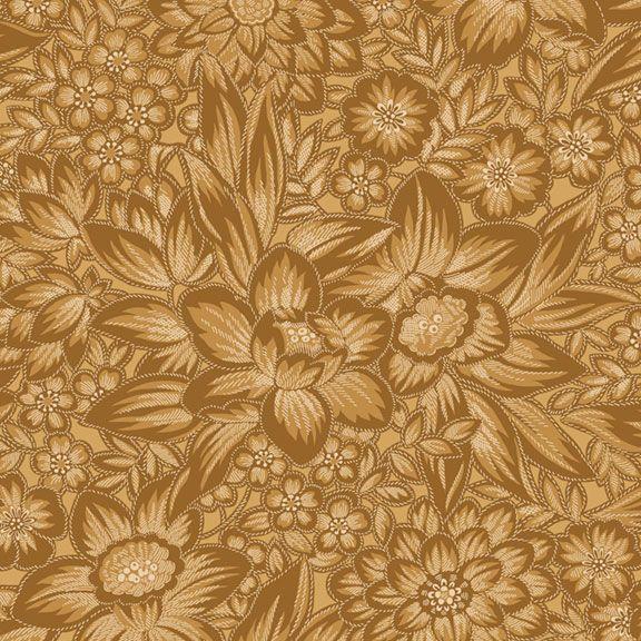 MB Carrie's Caramels & Creams Floral - R101015D-HONEY - Cotton Fabric