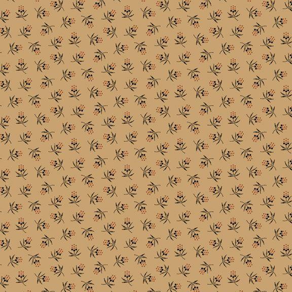 MB Cheddar and Coal III Berries - R171478D-BEIGE - Cotton Fabric