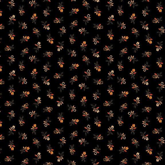 MB Cheddar and Coal III Tulips - R171474D-BLACK - Cotton Fabric