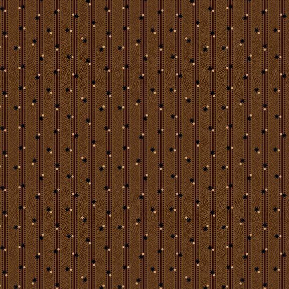 MB Colorful Coordinates & Stashing Stripes Star Stripe - R171457D-BROWN - Cotton Fabric