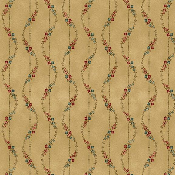 MB Dear Scarlet Sway Flower - R171636D-GOLD - Cotton Fabric