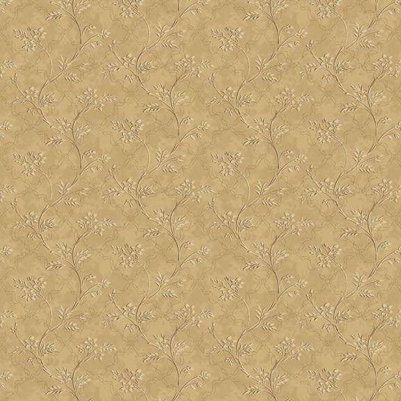 MB Elegant Estate Collection Flower Vine - R331188D-BEIGE - Cotton Fabric