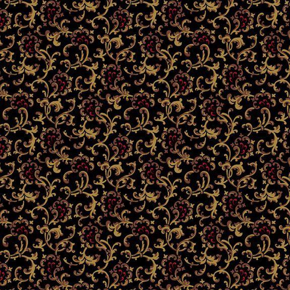 MB Elegant Estate Collection Scroll - R331189D-BLACK - Cotton Fabric