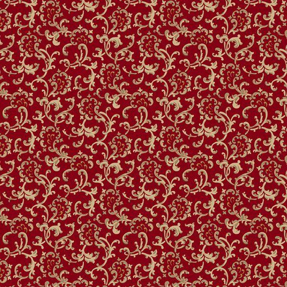 MB Elegant Estate Collection Scroll - R331189D-RED - Cotton Fabric
