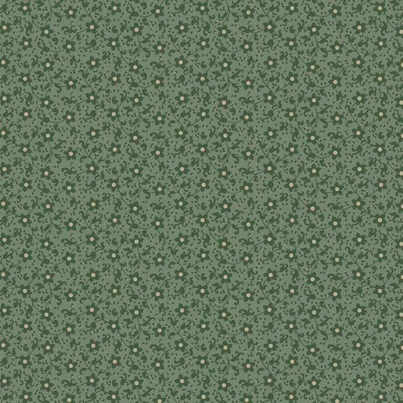 MB Grace Elizabeth Flower Scroll - R101686D-GREEN - Cotton Fabric