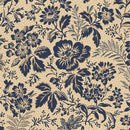 MB Indigo Neutrals Large Floral - R021176D-NAVY - Cotton Fabric