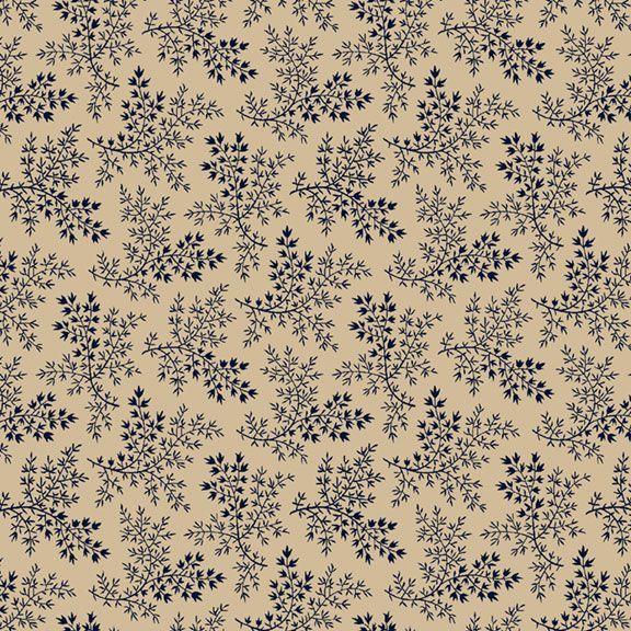 MB Indigo Neutrals Sprig - R021181D-TAN - Cotton Fabric