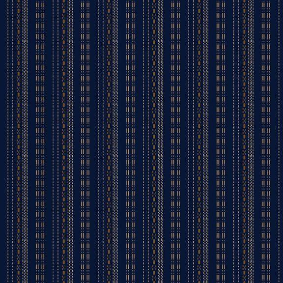 MB Indigo Neutrals Sprig - R021182D-NAVY - Cotton Fabric