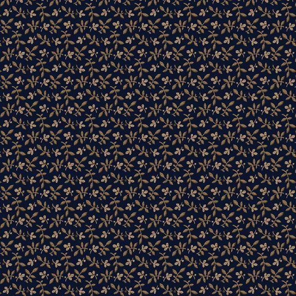 MB Indigo Neutrals Tossed Leaves - R021180D-NAVY - Cotton Fabric