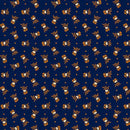 MB Indigo and Cheddar Heart Flowers - R330775-INDIGO - Cotton Fabric