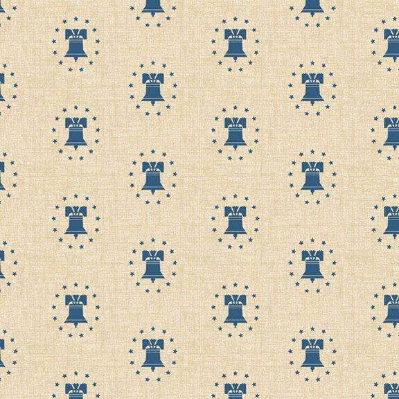 MB Liberty Island Bell - R261663D-BLUE - Cotton Fabric
