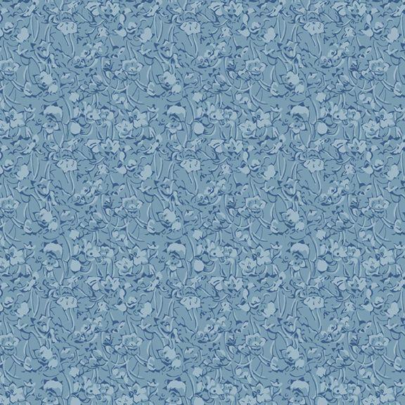 MB Middleboro Road Painterly Flower - R581561D-BLUE - Cotton Fabric
