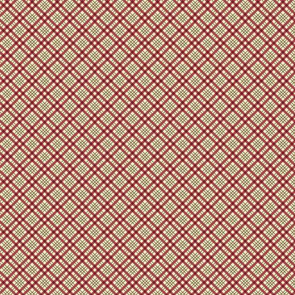 MB Songbird Holiday Diagonal Plaid - R190960D-RED - Cotton Fabric