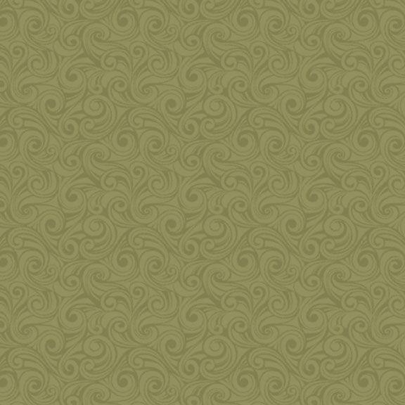 MB Songbird Holiday Mini Swirl - R190957D-GREEN - Cotton Fabric