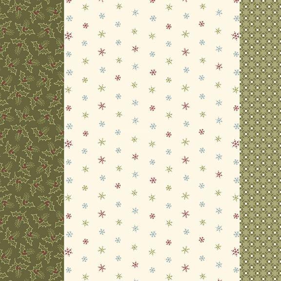 MB Songbird Holiday Strip It - R190955D-GREEN - Cotton Fabric