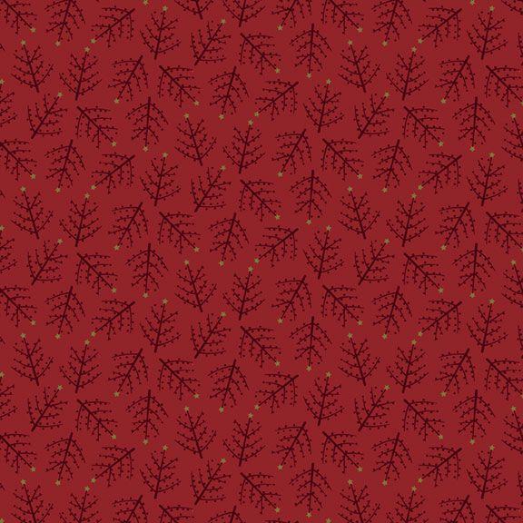 MB Tree Farm Feather Tree - R170976D-RED - Cotton Fabric