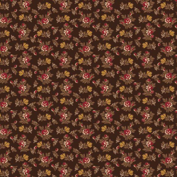 MB Arabella Small Floral - R101515D-BROWN - Cotton Fabric