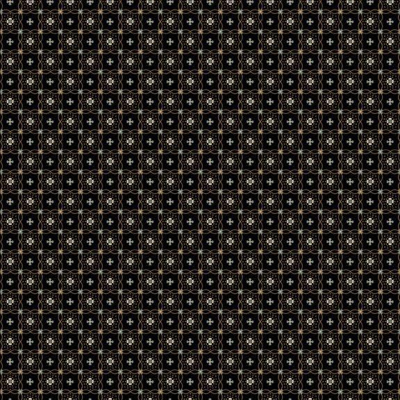 MB Bluebird Manor Daisy Check - R221048D-BLACK - Cotton Fabric