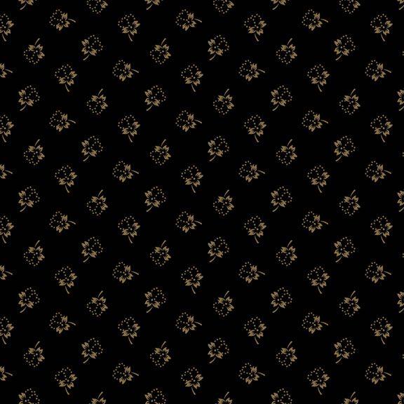 MF Bluebird Manor Dotted Floral - R221052D-BLACK - Cotton Fabric