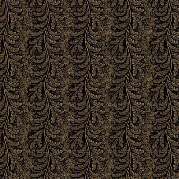 MF Bluebird Manor Feather Stripe - R221046D-BLACK - Cotton Fabric