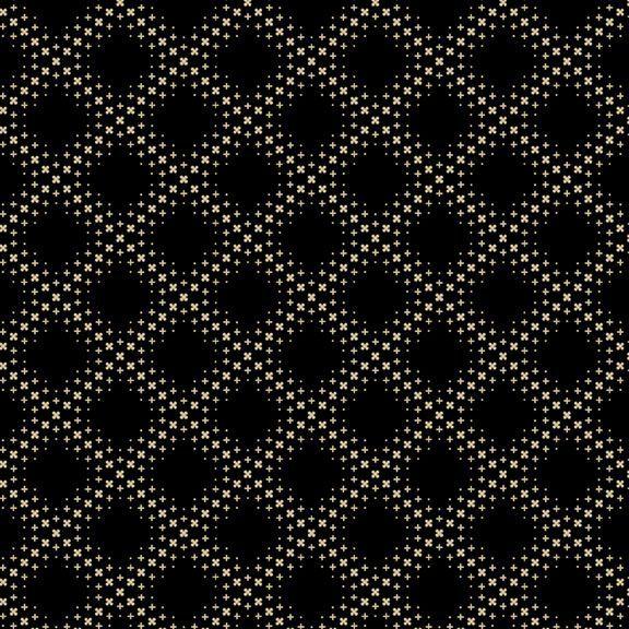 MF Bluebird Manor Lattice - R221054D-BLACK - Cotton Fabric