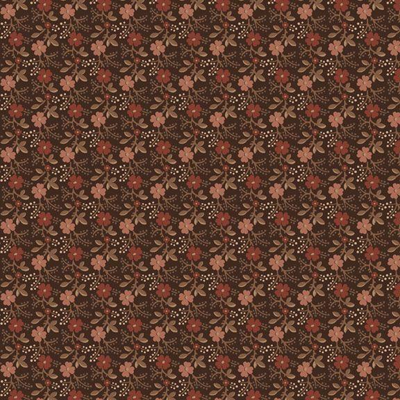 MB Evelyn's Hope Chest Floral Toss - R101075D-BROWN - Cotton Fabric